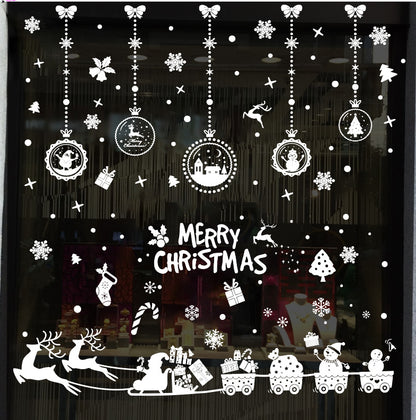 Adesivo murale Babbo Natale e renna nella vetrina