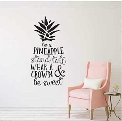 Adesivo murale Ananas geometrico nero minimale