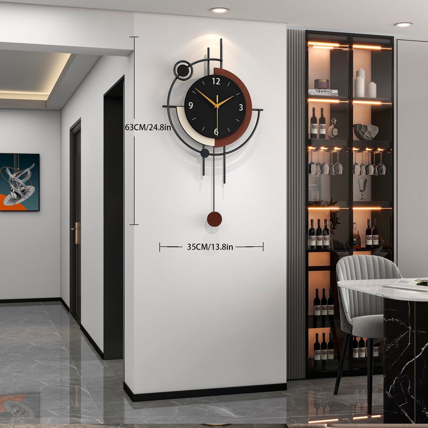 Orologio da parete Bussola geometrico