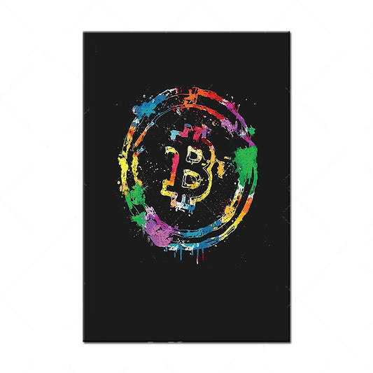 Quadro su tela Bitcoin pop art
