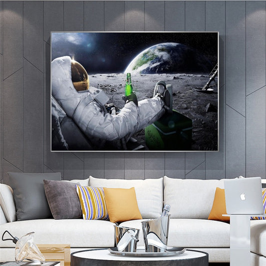 Poster Astronauta sulla luna