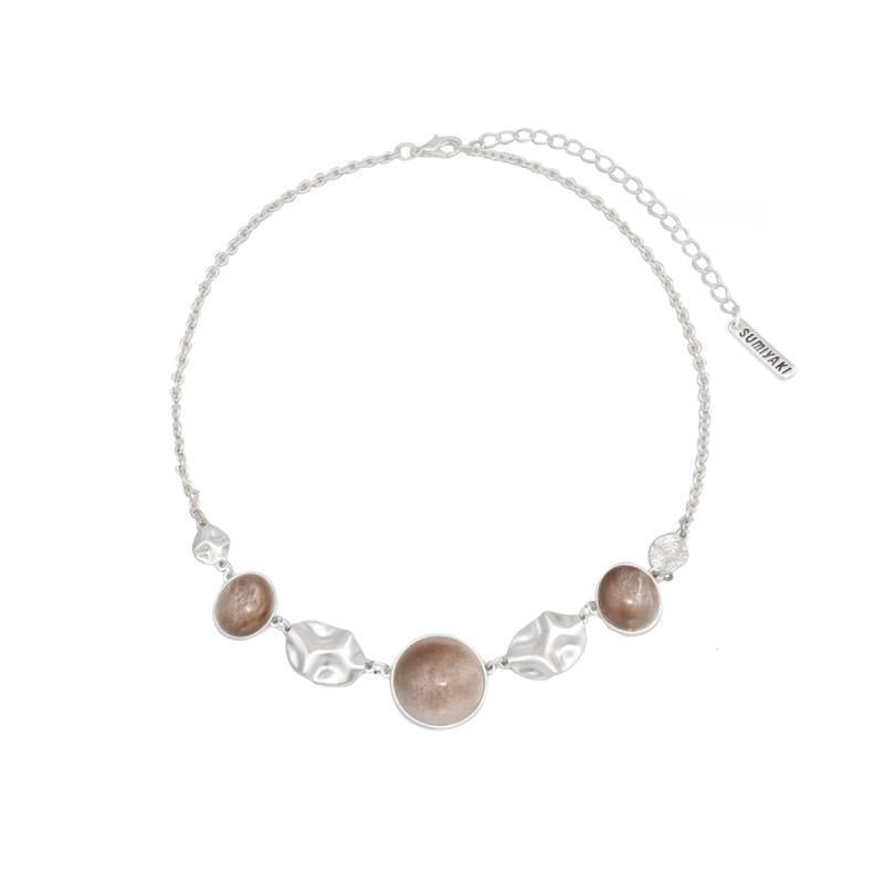 Collana bottone dipinto vintage