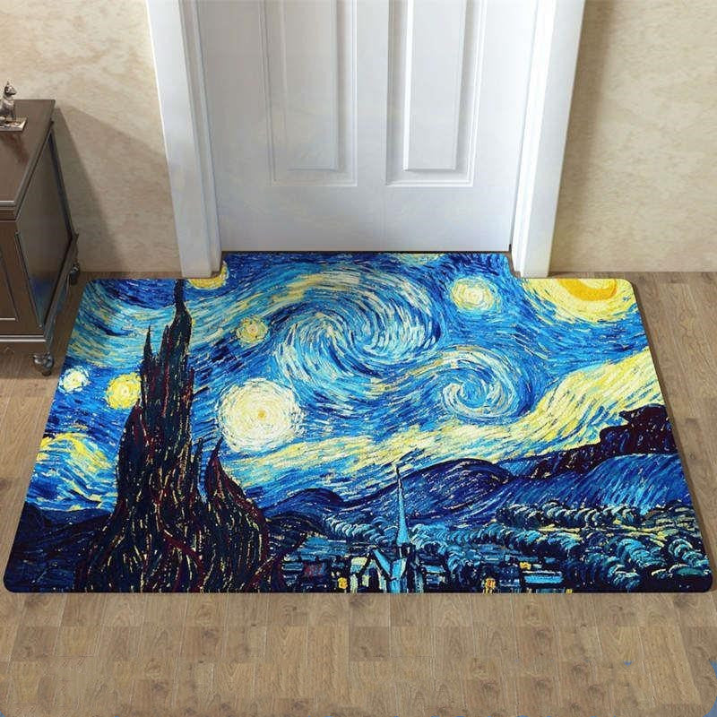 Tappeto patchwork triangoli blu giallo nero