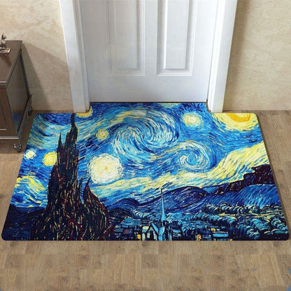 Tappeto patchwork triangoli blu giallo nero