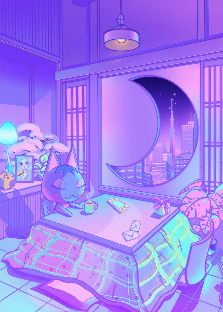 Poster gatto notturno
