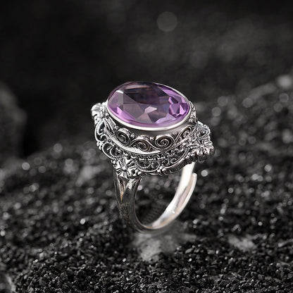 Anello argento citrino