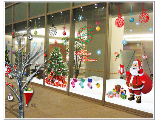 Adesivo murale Babbo Natale e albero