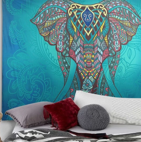 Arazzo Elefante turchese