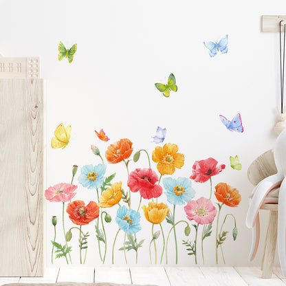 Adesivo murale farfalle e fiori