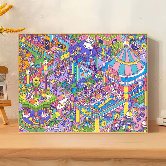 Quadro su tela Città tridimensionale colorata