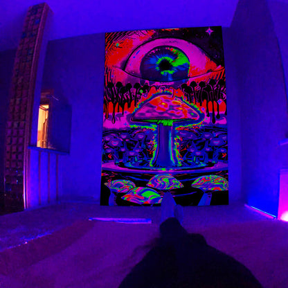 Arazzo fluorescente psichedelico