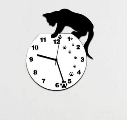 Orologio da parete Gatto nero zampe