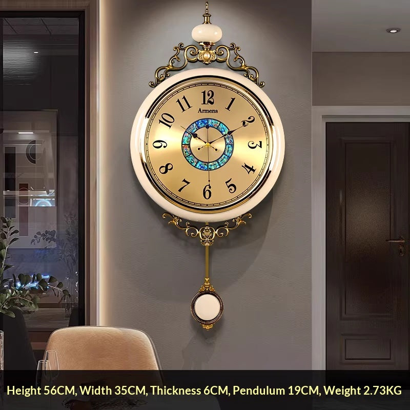 Orologio da parete Eleganza turchese dorata