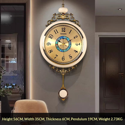 Orologio da parete Eleganza turchese dorata