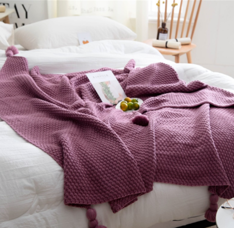 Coperta lana con nappe