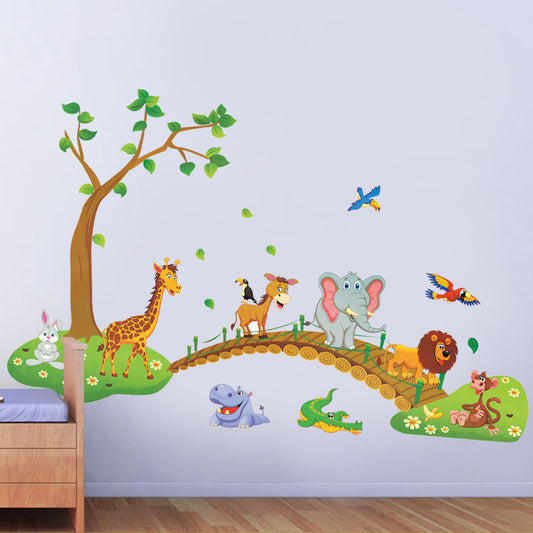 Adesivo murale Animali che attraversano ponte