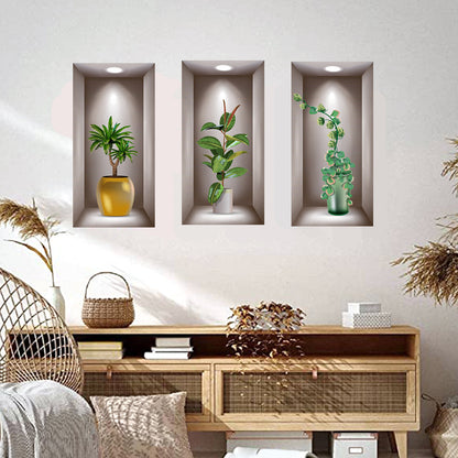 Trittico 3D bonsai e fiori
