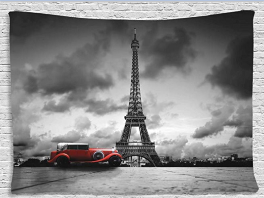 Arazzo Torre Eiffel auto rossa