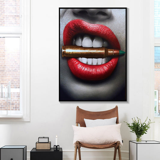 Quadro su tela Rossetto e diamante