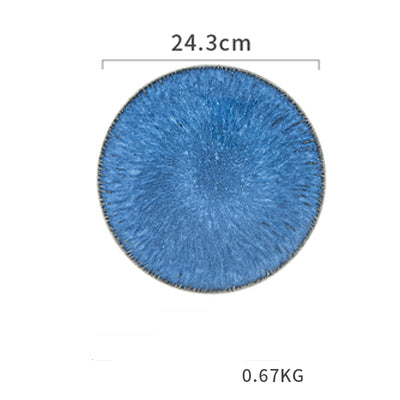 Piatto ceramica blu