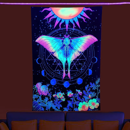 Arazzo teschio neon