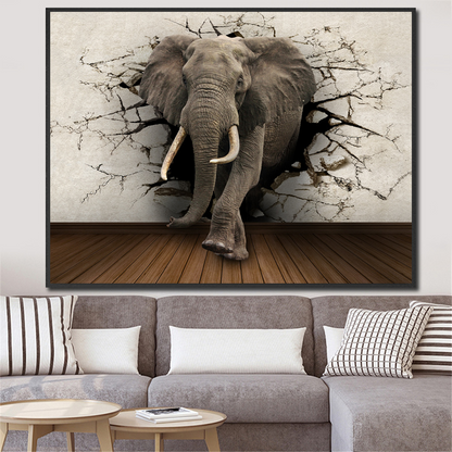 Quadro tela elefante astratto