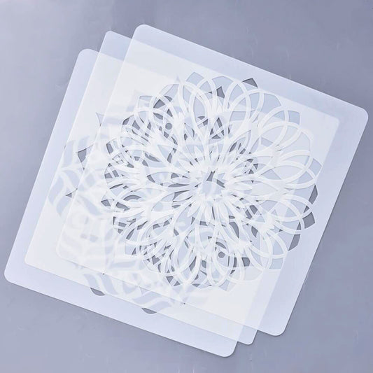 Quadro in MDF Mandala geometrico con loto
