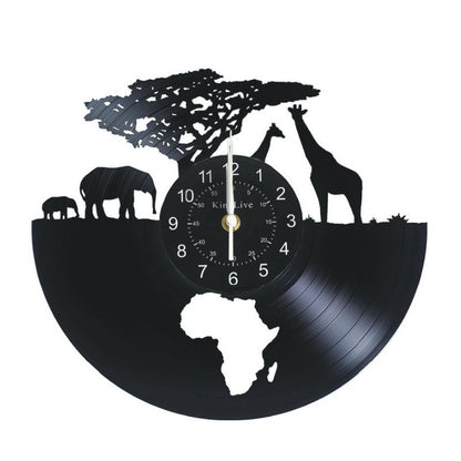 Orologio da parete Vinile africa neon