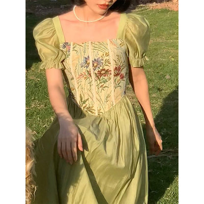 Vestito vintage collo quadro