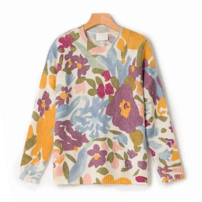 Maglione Lana Mista Fiori