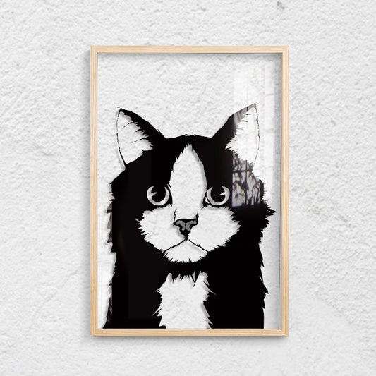 Adesivo murale Due gatti nero e bianco affiancati