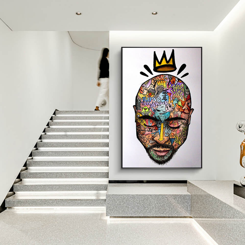Poster Ritratto di rapper in graffiti
