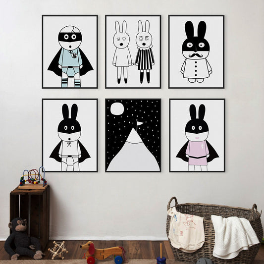 Quadro su tela Orso in bianco e nero