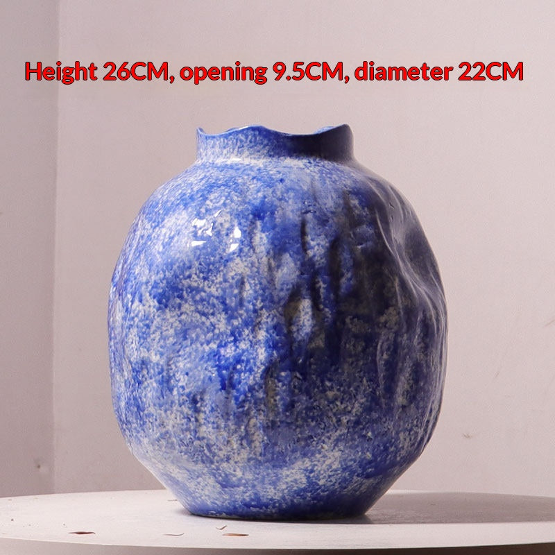 Vaso Ceramica Fiori Blu