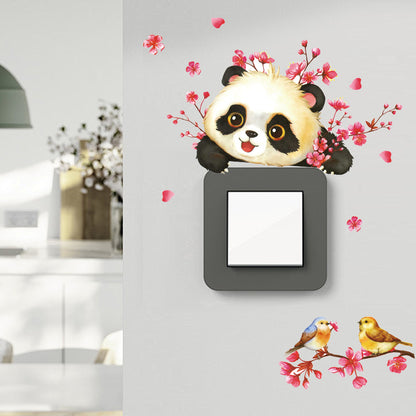 Adesivo panda e fiori