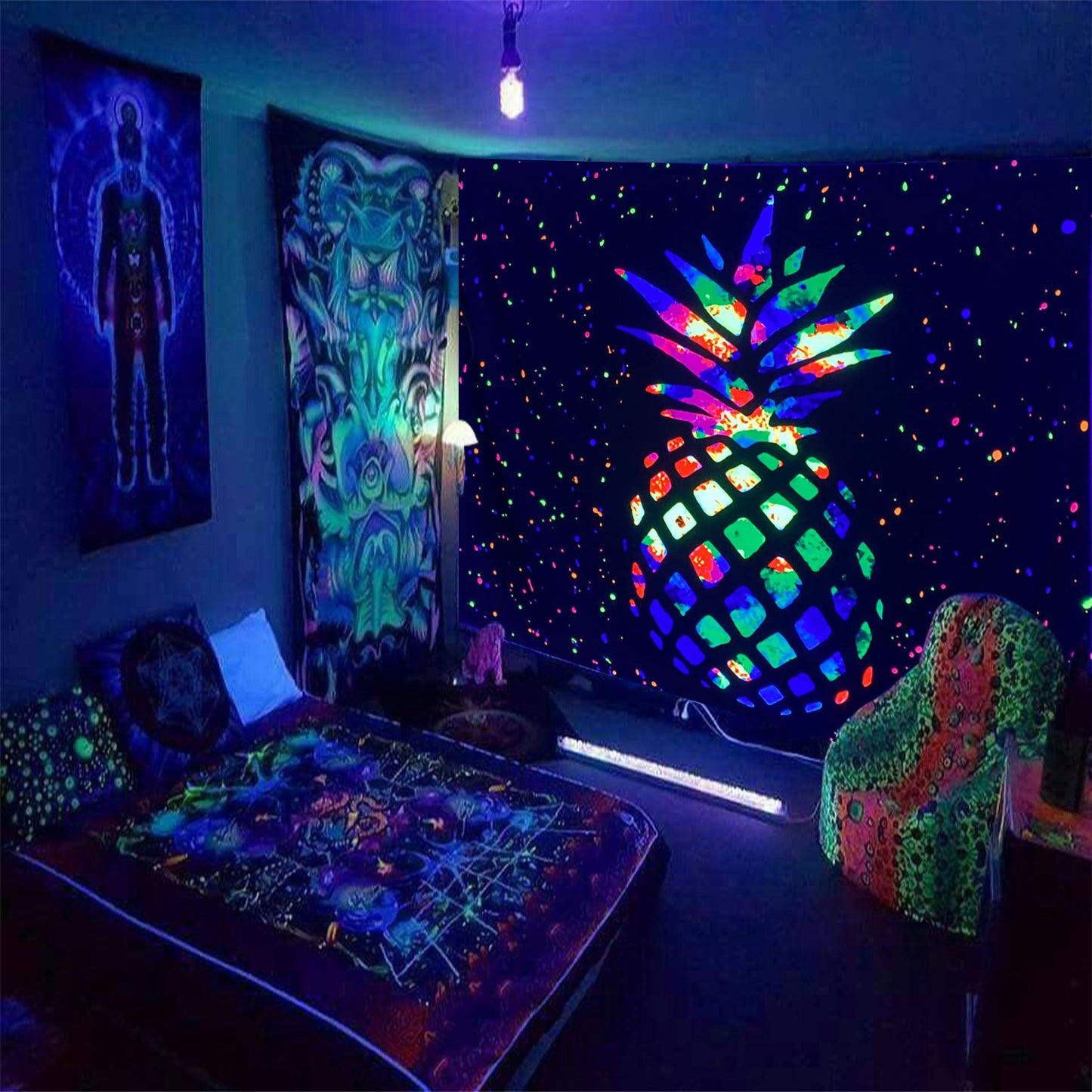 Tappezzeria funghi e stelle