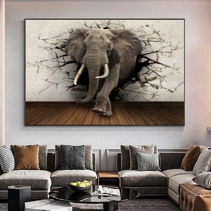 Quadro tela elefante astratto