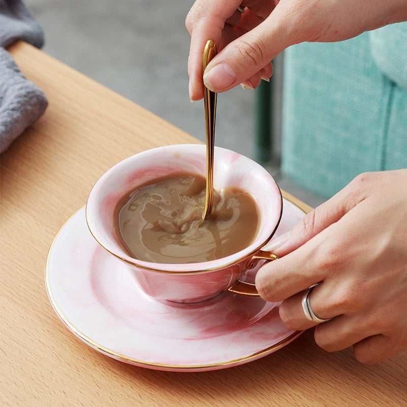 Tazza caffè ceramica marmorizzata