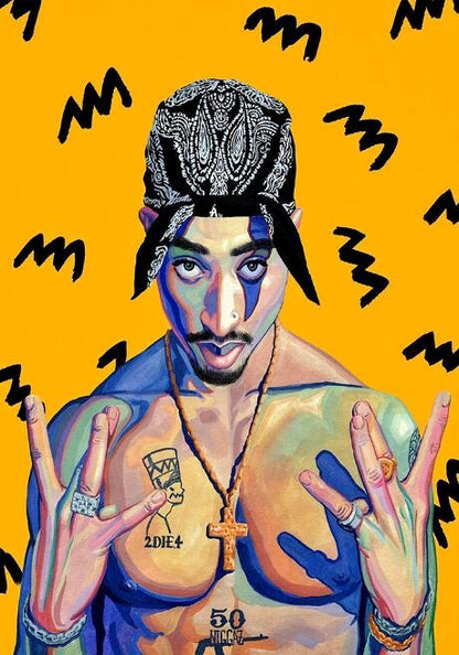 Poster Ritratto di rapper in graffiti