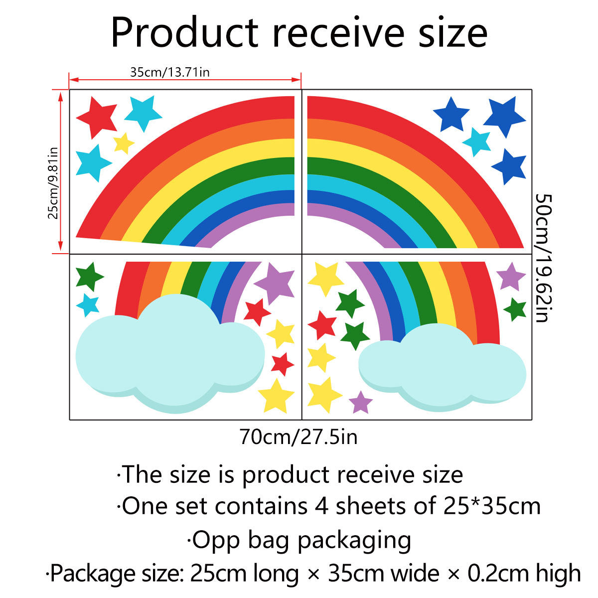 Adesivo Nuvole Arcobaleno