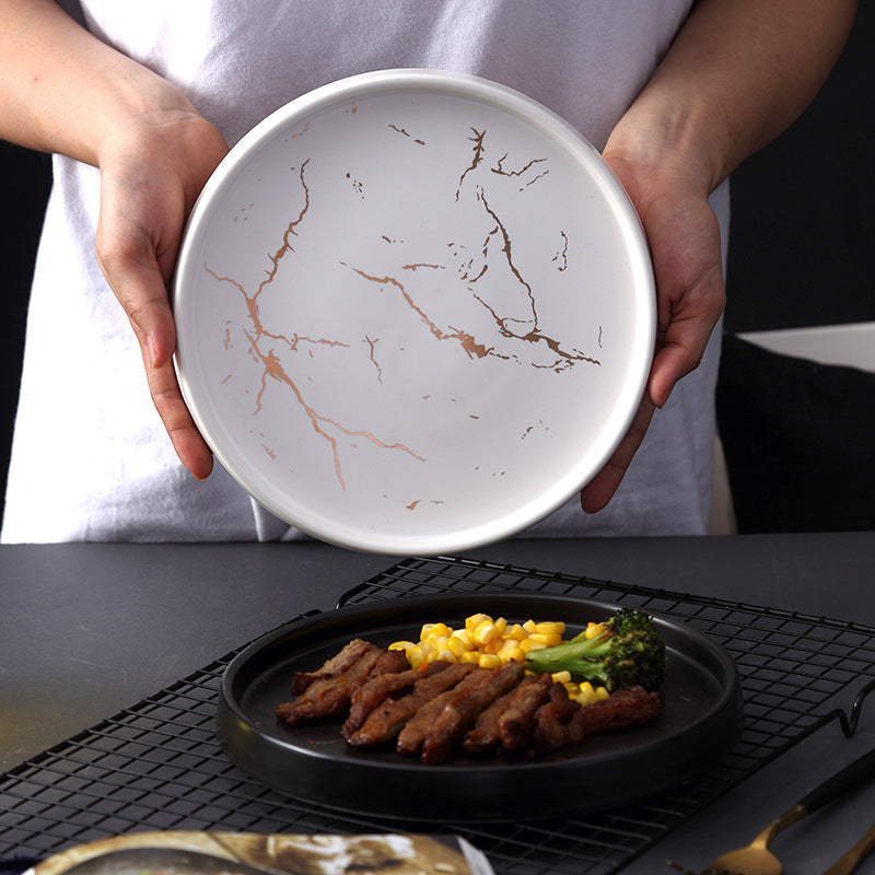 Piatto ceramica marmo