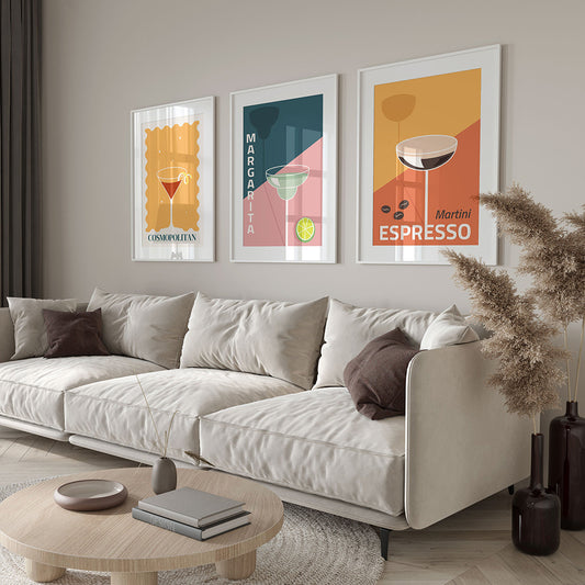 Quadro su tela Cocktail vintage illustrati