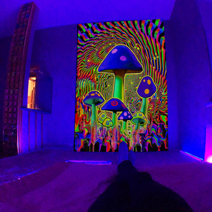 Arazzo fluorescente psichedelico