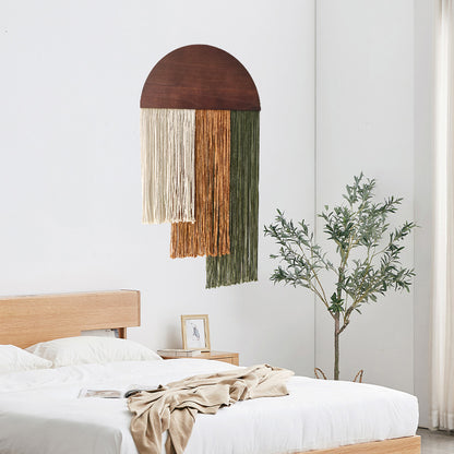 Arazzo legno corda e nappa