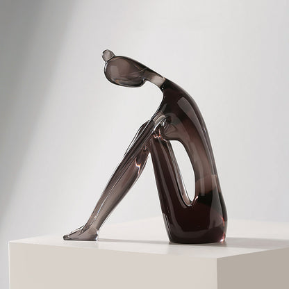 Coppia di figure in vetro fumé