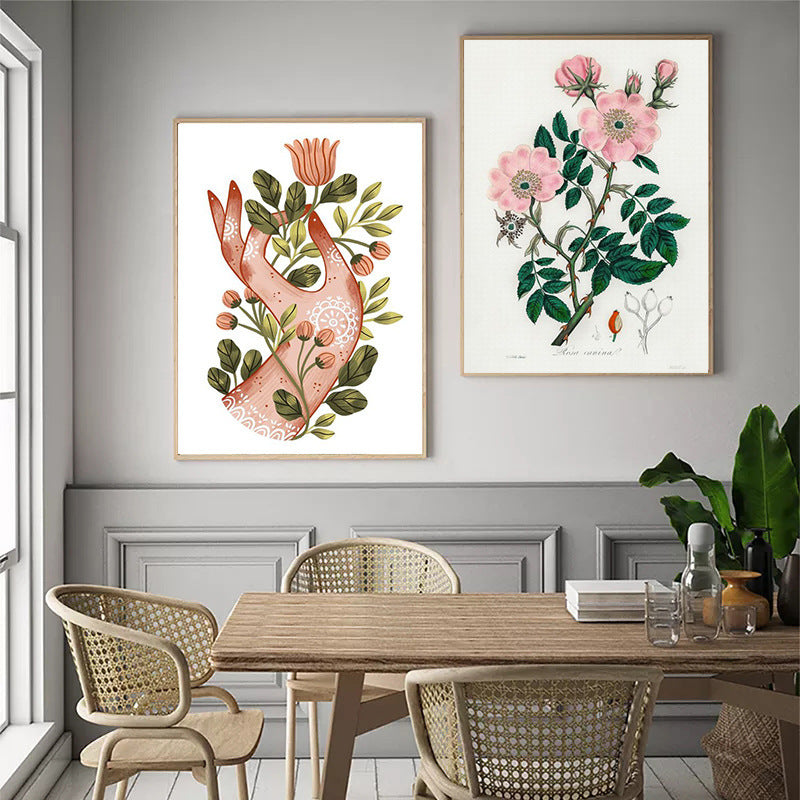 Quadro piante e farfalle