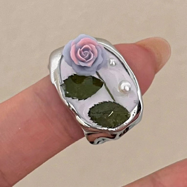 Anello Fiore Smaltato