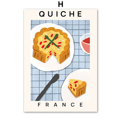 Poster decorativi piatti cucina internazionale