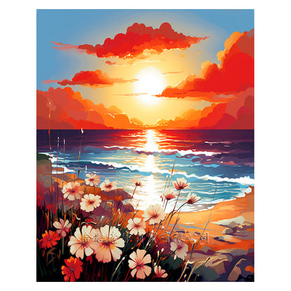 Quadro ricamato paesaggio