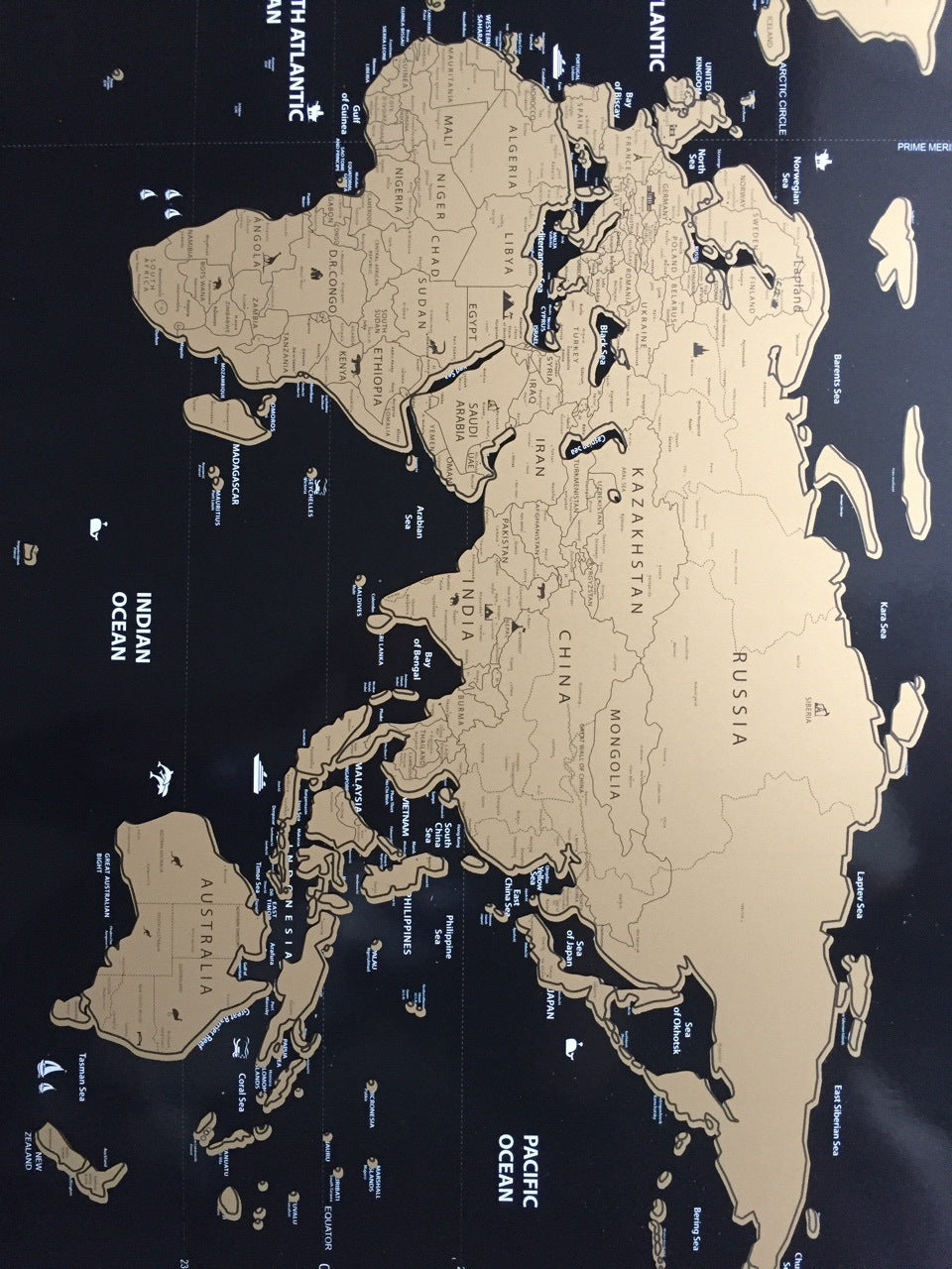 Poster Mappa mondo interattiva da grattare